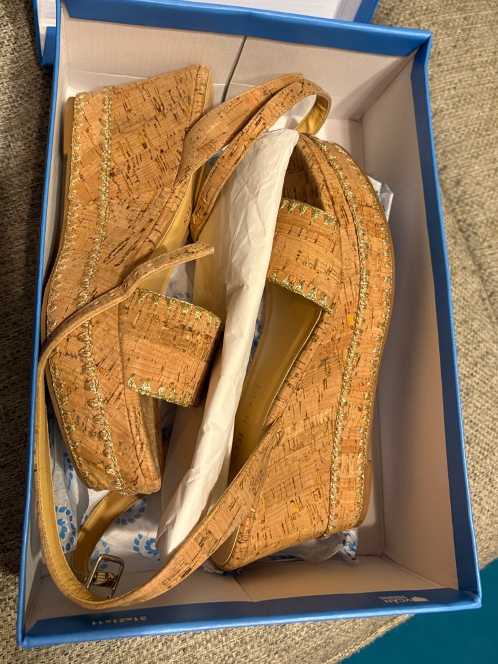 Jack Rogers Cork Slingback Sandals in Tan - Picture 4 of 9